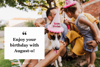 Dog celebrates birthday with his family