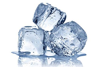 Three ice cubes melting