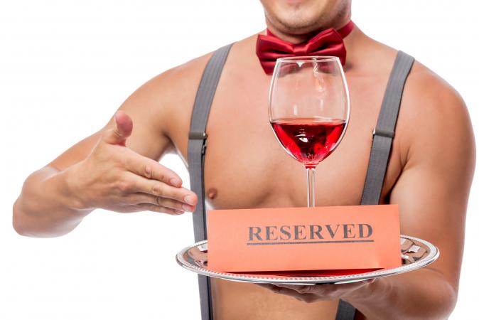 Reservation glass of red wine