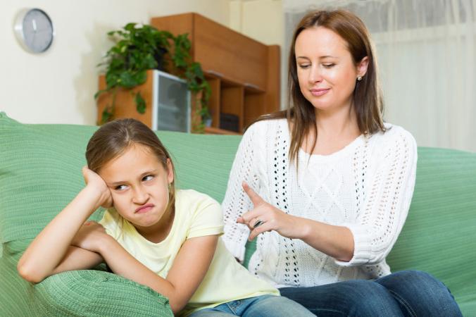 Parent scolding child
