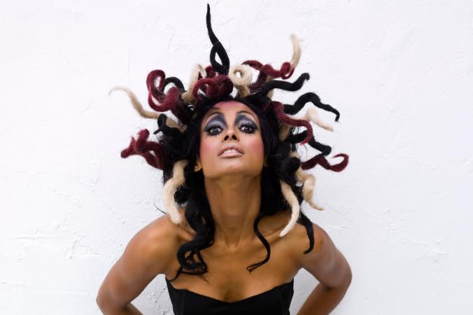 Wacky Medusa hairstyle