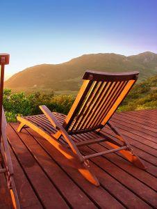 Vintage wooden chaise lounge