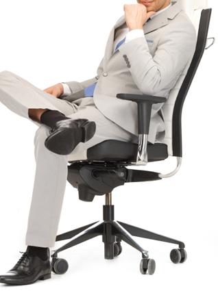 Business man sitting comfortably in an office chair