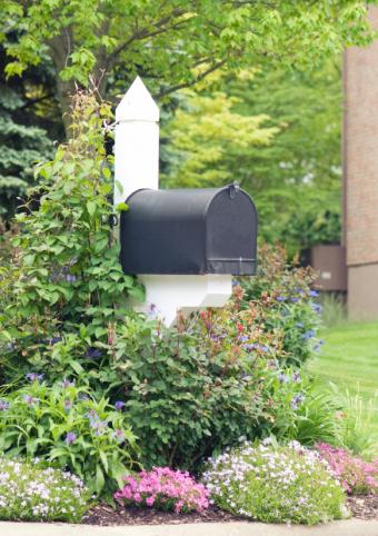 Decorative Wooden Mailbox with Roses