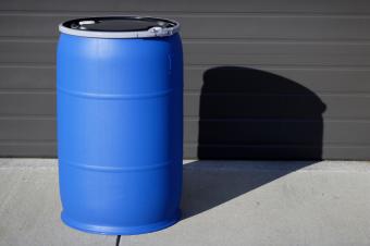 blue plastic barrel