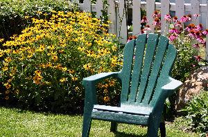 lawn chair in garden