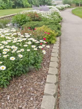 Concrete block edging