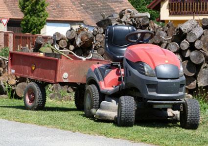 red garden tractor