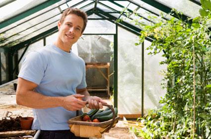 Man with basket of vegetables