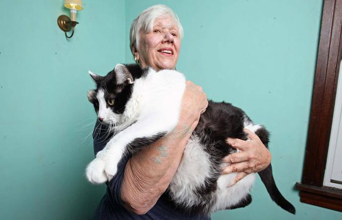 Stacy Jones Olandt con gato Sprinkles