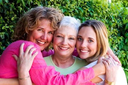 three generations of women