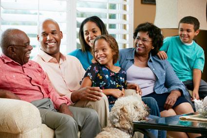 Portrait of multi generation family