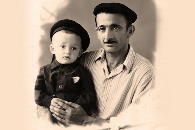 old photo of father and son