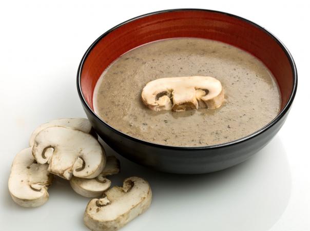 Bowl of gluten free mushroom soup