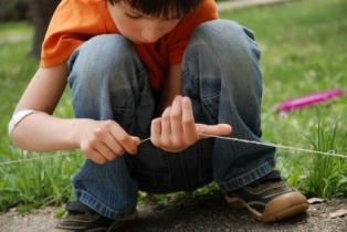 Autistic child at play.