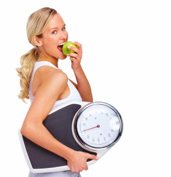 Woman with scale