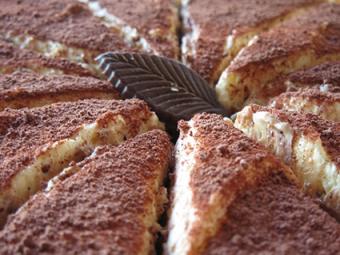 Sliced Tiramisu Cake