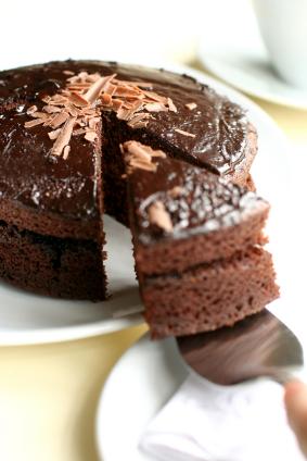 Delicious chocolate cake.