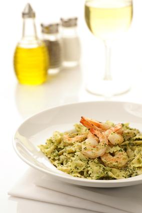 Pasta and shrimp