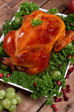 Turkey with cranberry glaze