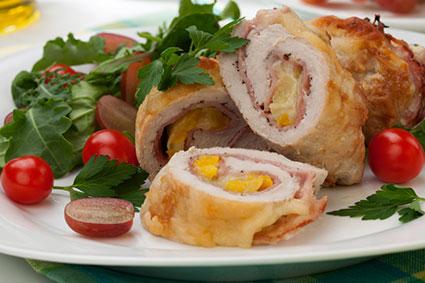cooked chicken roulade