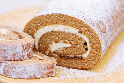 pumpkin roulade with cream cheese filling