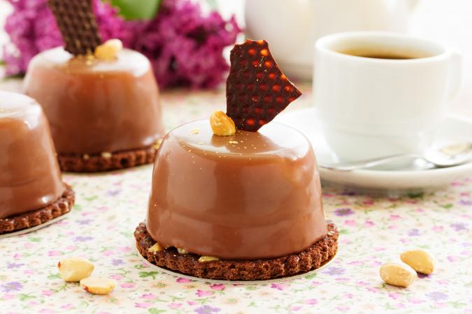 peanut butter ganache-glazed desert