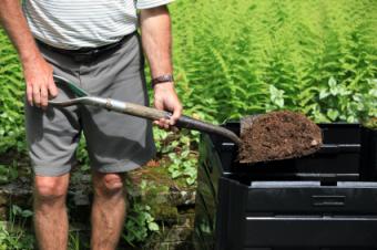 man composting