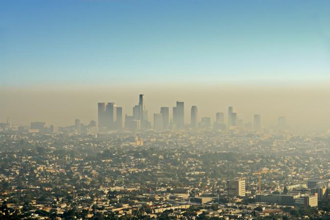 smoggy city