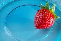 glass plate with strawberry