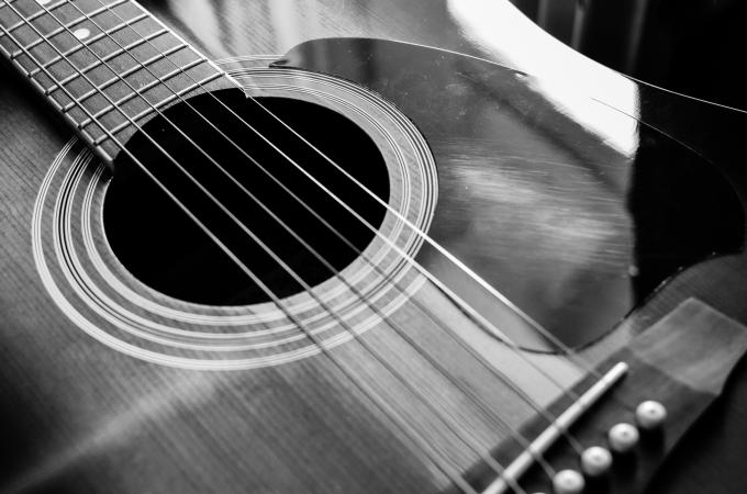 black and white guitar