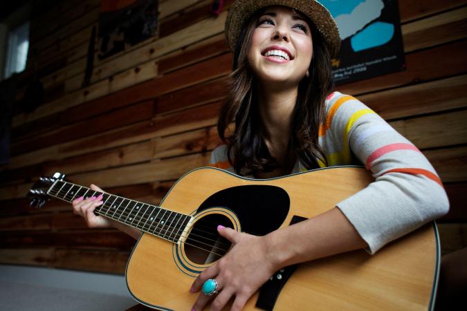 Fingerstyle guitarist playing