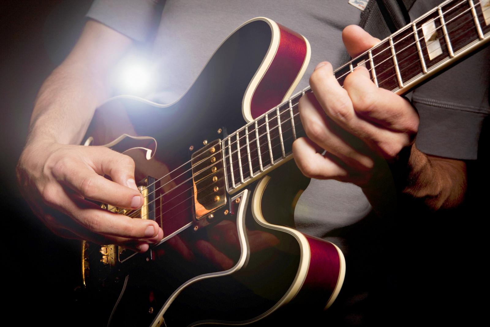 Man playing electric guitar