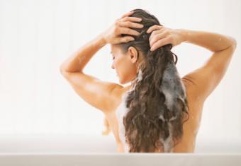 Woman washing hair