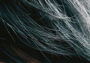 Closeup image of thick dark hair