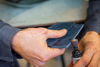 Sanding leather