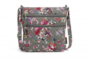 Vera Bradley Women's Recycled Cotton Triple Zip Hipster Crossbody Bag Hope Blooms