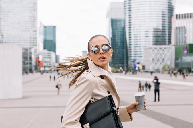 woman with laptop bag
