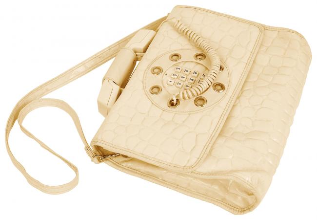 Yellow telephone novelty purse