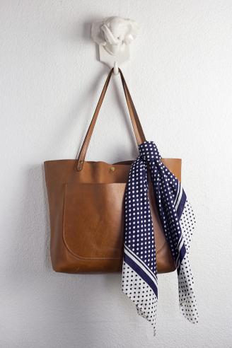 Purse With Simple One Knot Trailing Scarf