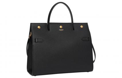 Burberry Medium Leather Title Bag