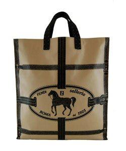 Canvas Tote bag with Fendi logo