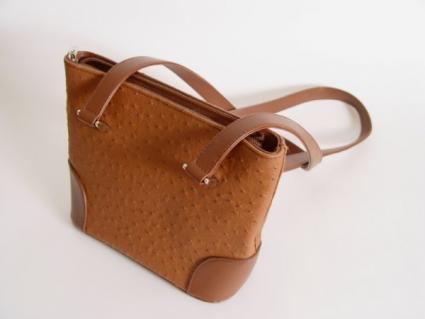 Image of a burnt sienna leather shoulder bag