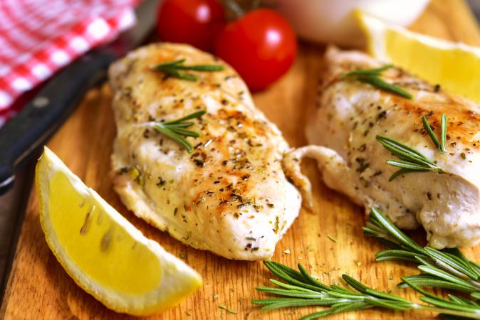 Chicken breast baked with rosemary