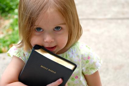 Toddler Girl with Bible