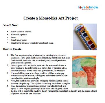 Monet-like art project