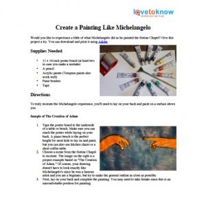 Michaelangelo lessons for kids