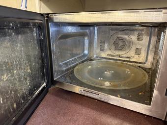 Karen's microwave before cleaning
