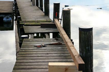 wood repair on a dock