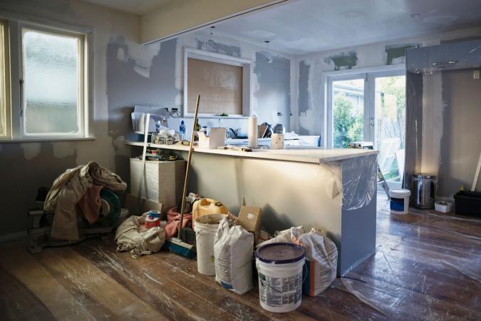 Kitchen under construction during remodel